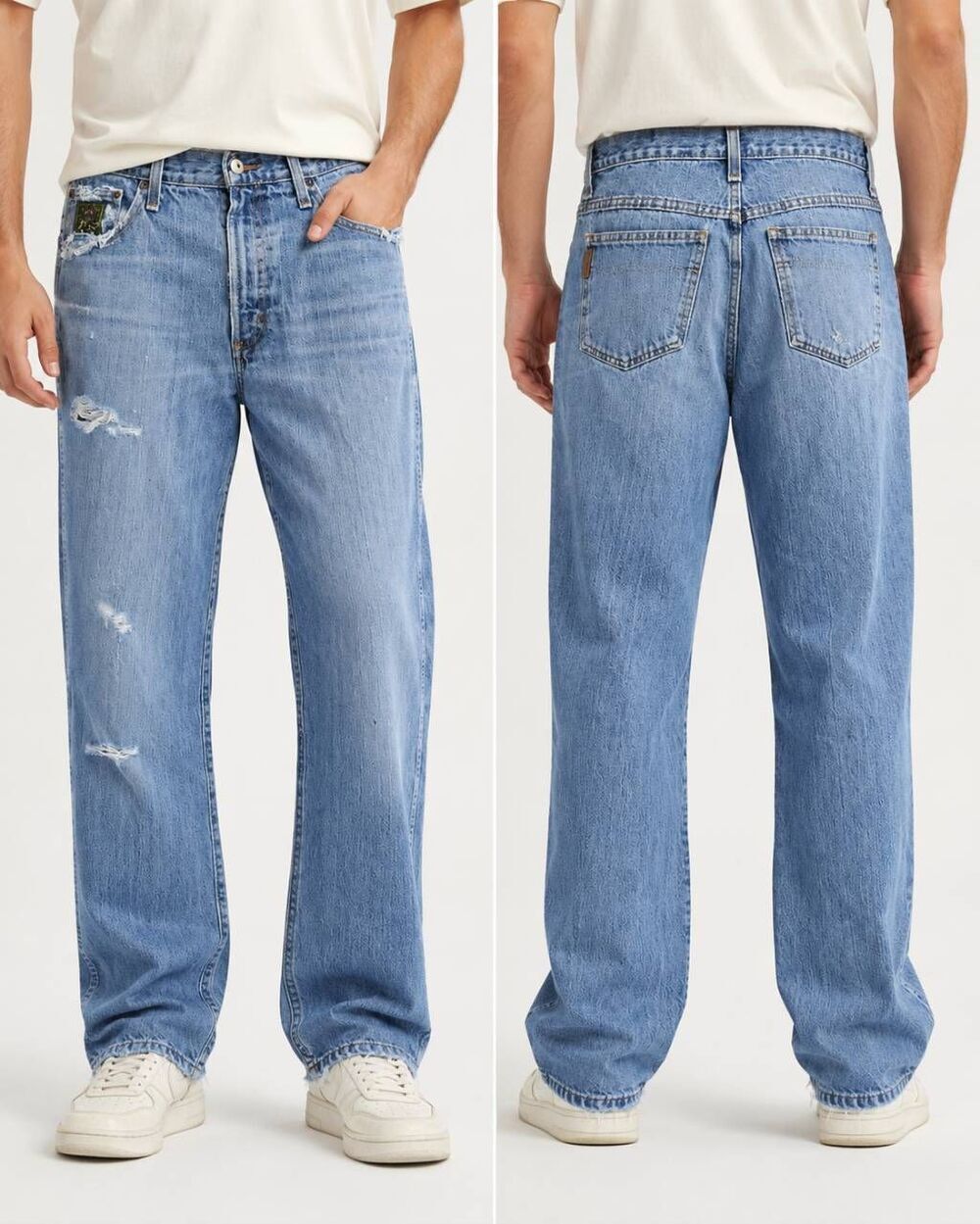 Cinch Loose Stock Men’s Jeans 31x36 Light Wash Distressed Denim RMC-1940-C-2
